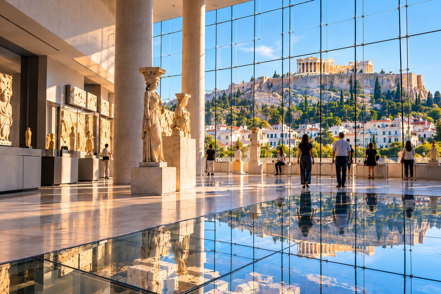 The Acropolis Museum: glass floors, natural light and a direct view of the Parthenon